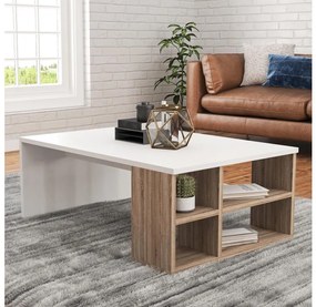 Tavolino DEFNE 34x90 cm bianco/marrone