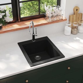 Lavandino Cucina Granito Nero Solo Lavello Ad Incasso /