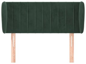 Testiera ad orecchio verde scuro 93x23x78/88 cm in velluto