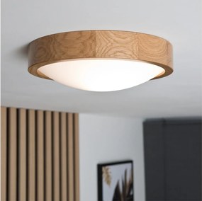 Brilagi-LED RGBW dimmerabile plafoniera CARVALHO SLIM 1xE27/15W/230V Wi-Fi rovere Ø 27 cm