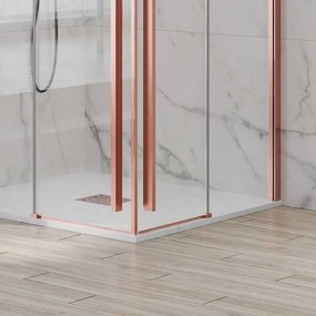 Kamalu - box doccia 80x100 colore oro rosa doppio scorrevole vetro 8mm | ksa1000rg