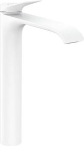 Rubinetto per lavabo Vivenis bianco Opaco HANSGROHE a canna alta getto a cascata d'acqua H 33.7 cm