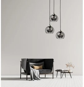 Lampadario a sospensione con filo SOLO BLACK 3xE27/60W/230V nero/oro