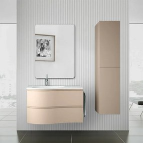 Colonna bagno sospesa 160 cm Melody cappuccino opaco con ante reversibili