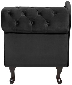 Chaise longue destra in velluto nero NIMES Beliani