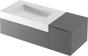 Mobile bagno sospeso con lavabo L 120 x H 36 x P 51 cm grigio basalto per vasca a sinistra Ginevra