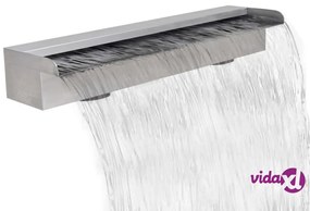 vidaXL Fontana a Cascata per Giardino Rettangolare Acciaio Inox 60 cm
