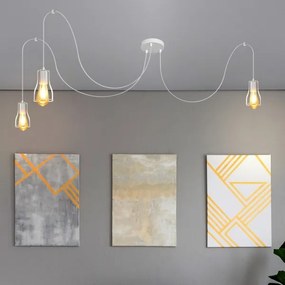 Lampadario a sospensione con filo TUBE 3xE27/15W/230V ragno bianco
