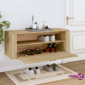 vidaXL Scarpiera a Muro Rovere Sonoma 100x35x38cm in Legno Multistrato