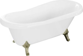 Mexen Retro vasca da bagno freestanding 150 x 73 cm, bianca, gambe dorate - 53251507300-50