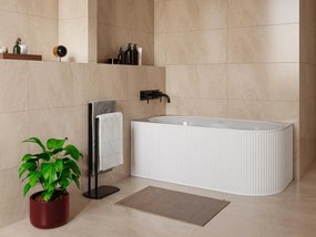 Vasca angolare scanalata 200 litri 150 x 75 x 58 cm Bianco opaco Acrilico Angolo a sinistra - BARBORI