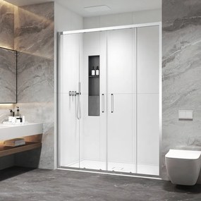 Porta doccia doppio scorrevole 170cm altezza 200cm finitura cromo | KZ6000 - KAMALU