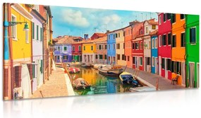 Stampa su tela – Case pastello in città