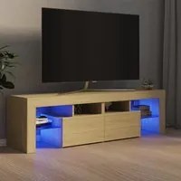 Mobile Porta TV con Luci LED Rovere Sonoma 140x36,5x40 cm 804367