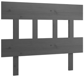 Testiera per letto grigia 103,5x3x81 cm legno massello di pino