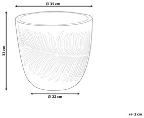 Vaso da fiori argilla grigio 35 x 35 x 33 cm FTERO Beliani