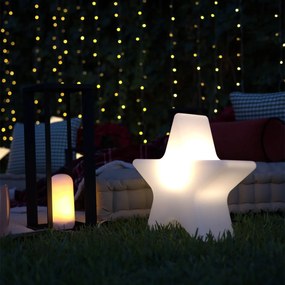 Lampada da terra a forma di stella di Natale bianca 60 cm con LED RGBW ricaricabile - Nova