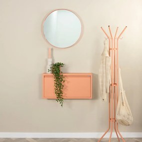 Scarpiera color salmone in metallo con ante ribaltabili 75x37,5x12,5 cm Billy – Spinder Design