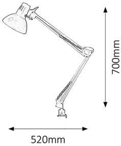 Rabalux 4216 - Lampada da tavolo ARNO 1xE27/60W/230V