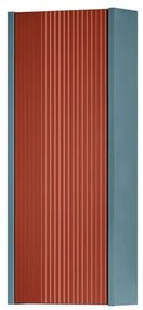 Pensile bagno Niwa laccato opaco blu pacifico con vetro paprika, 1 anta apertura da sinistra P 17 x L 30 x H 78.5 cm