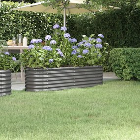 Letto Giardino Acciaio Verniciato A Polvere 152x40x36 Cm Grigio /