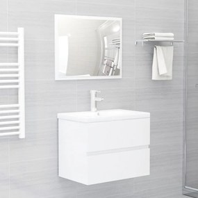 Mobile lavabo bianco lucido 60x38,5x45 cm in legno multistrato