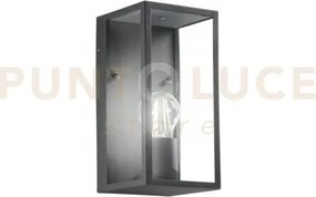 Applique mirage antracite 1 luce attacco e27 ip44 13x13x23cm in met...