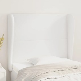 Testiera Ad Orecchio Bianca 103x23x118/128 Cm İn Similpelle /