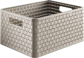 Cestino beige in plastica riciclata Country - Rotho