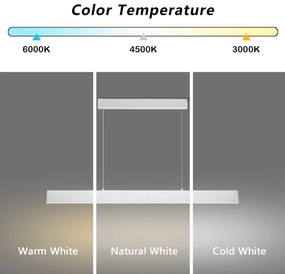 Brilagi - Lampadario a sospensione con filo LED dimmerabile SLIMLINE LED/40W/230V 3000-6000K bianco + +TC