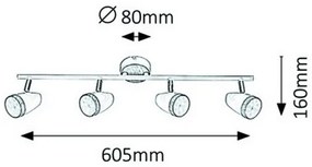 Rabalux 5567 - Faretto LED KAREN 4xLED/4W/230V