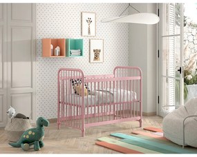 Culla in metallo rosa 60x120 cm BRONXX - Vipack