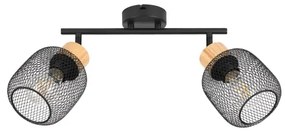 Brilagi - Faretto BASKLITE 2xE27/15W/230V in legno di caucciù/nero