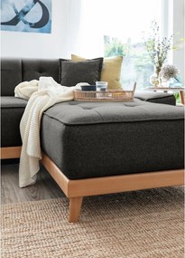 Divano letto a U grigio scuro, angolo sinistro Dazzling Daisy - Miuform