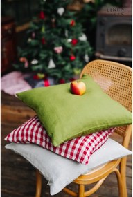 Federa di lino 50x50 cm Red Gingham - Linen Tales