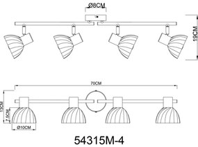 Globo 54315M-4 - Faretto ZACHERY 4xE14/40W/230V oro