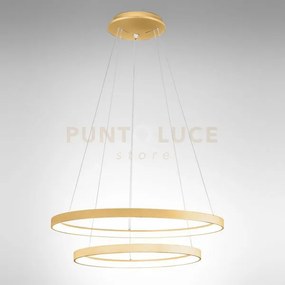 Krizia s/2 sospensione colore oro a led 3000k 6000lm 88w dimmerabil...