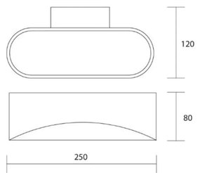 Applique isyluce drappo grande mm 250x80x120 led cob 20w 3000k -nero