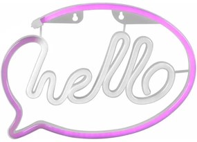 LED Decorazione murale al neon HELLO LED/3W/3xAA USB rosa