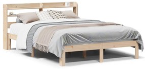 Giroletto Con Testiera 140x190 Cm İn Legno Massello Di Pino /