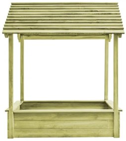 Casetta da Giardino con Sabbiera 128x120x145cm in Legno di Pino