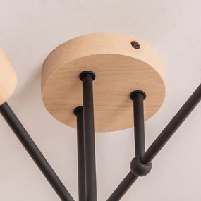 Lampadario a plafone CAMBRIDGE 6xE27/15W/230V in pino