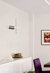 Applique LED design Hope nero IP20, luce bianco freddo 625 lumen, NOVECENTO