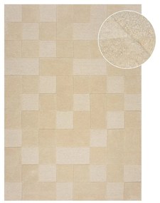 Tappeto in lana beige 160x230 cm Checkerboard - Flair Rugs