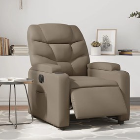 Poltrona Reclinabile Elettrica Cappuccino İn Similpelle /