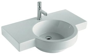 Lavabo sospeso semicerchio Tutto Evo L 80 x H 18 x P 20 cm