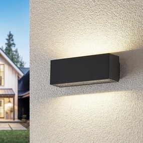 Lucande Applique da esterni LED Oliver grigio scuro, 18 cm