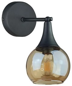 Applique STAR 1xE27/60W/230V nero/fumé beige