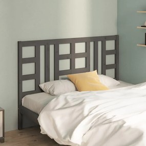 Testiera Per Letto Grigia 146x4x100 Cm Legno Massello Di Pino /