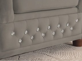 Divano angolare grigio allungabile (con penisola a sinistra/a L) con rivestimento in velluto York Blik – Ropez